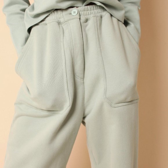 LF Markey Green Jameson Oversized High Rise Fleece Knit Sweatpants Trouser 8 - Picture 11 of 11